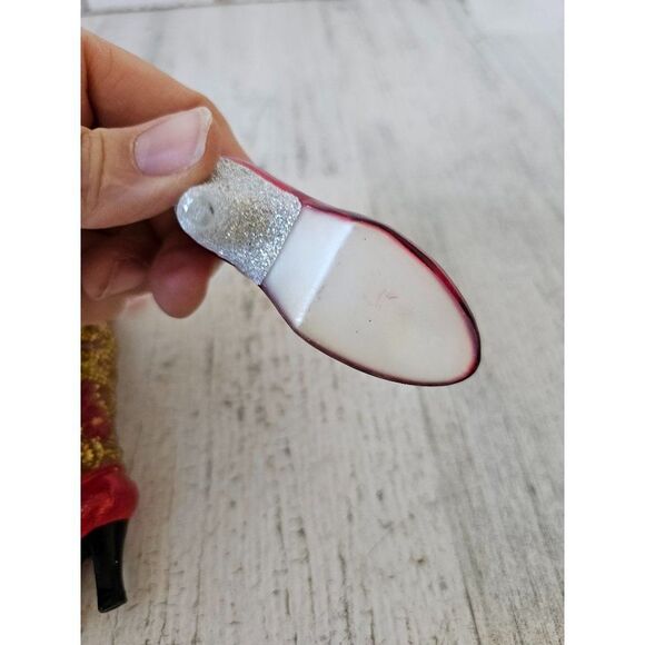 Red boot stiletto shoe ornament high heel Xmas tree - Picture 3 of 11